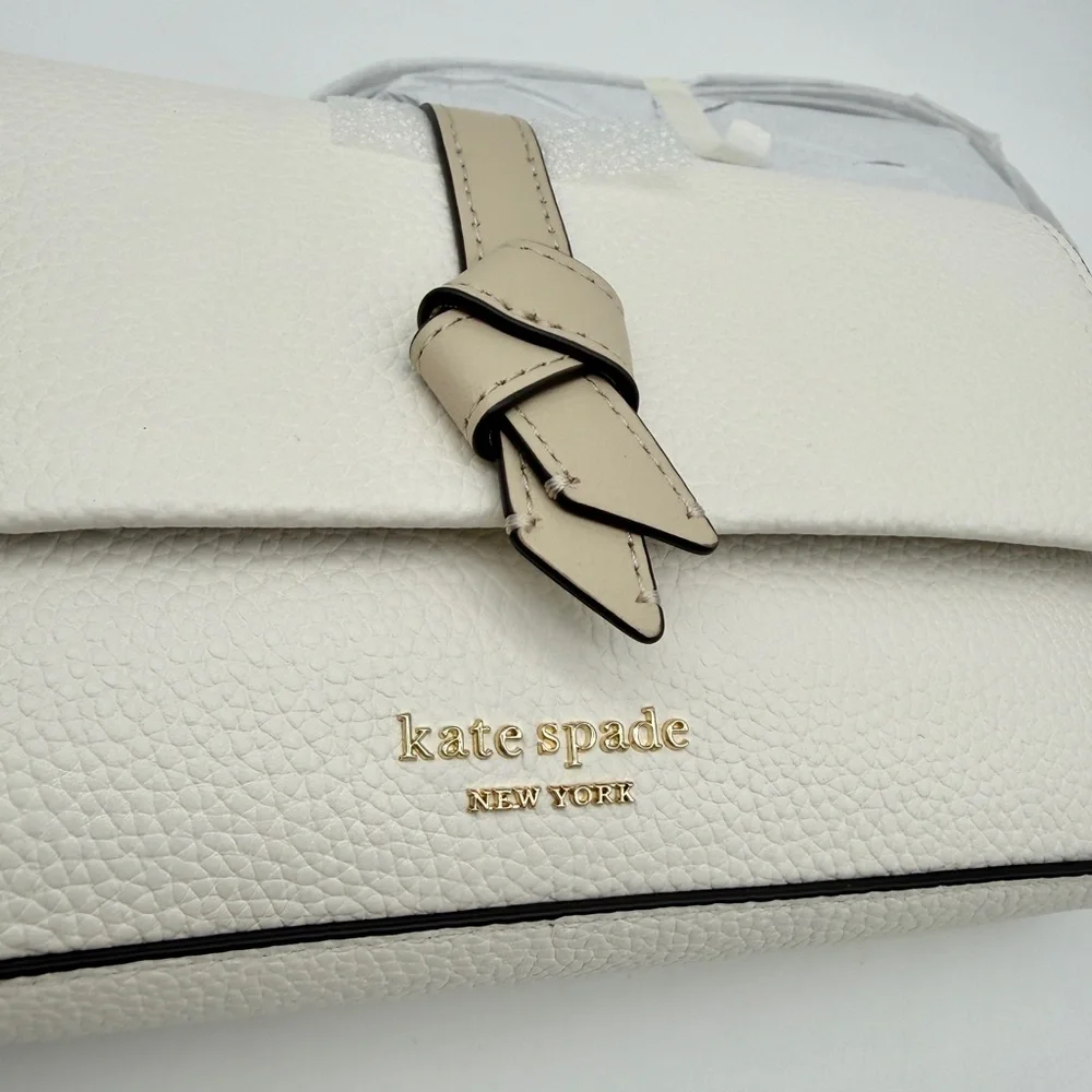 Kate Spade Knott Colorblocked Flap Chain Crossbody Light Cream Multi